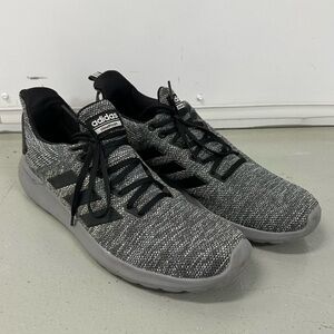 Adidas Mens Lite Racer Gray Running Shoes Cloud Foam Sneakers - Size 13
